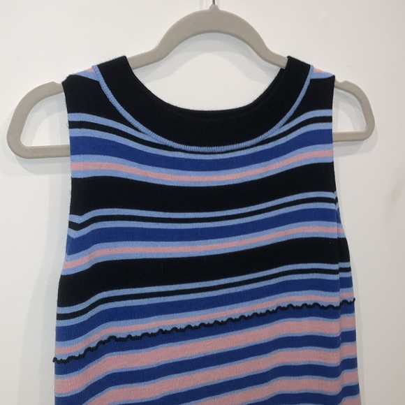 MARNI x UNIQLO collab Merino Blend Sleeveless Knitted Dress blue pink stripe S - Picture 5 of 12